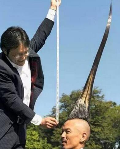 世界上最高的莫西干發型 日本渡邊一祐頭發1.18米