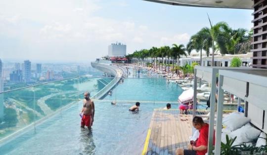 世界上最高的無(wú)邊界泳池 新加坡無(wú)邊際游泳池價(jià)格不菲 大部分都是美女