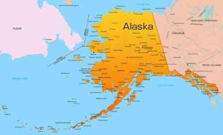 美國面積最大的州阿拉斯加州 比新疆還要大 相當于104個北京