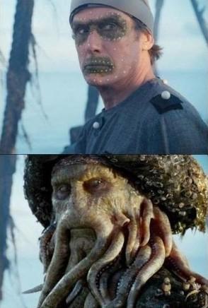 沒有特效電影圖走紅:電影添加特效前后對(duì)比圖走紅,《加勒比海盜2》:觸角是后期特效