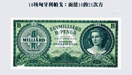 世界上三個超大面值鈔票排名,匈牙利帕戈幣有1萬億億的面值!