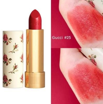 粉嫩減齡口紅排行榜,ysl圓管46、GUCCI碎花25顏色粉嫩、滋潤度高