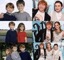 《哈利·波特與死亡圣器》的上映,網絡上便火速流傳起了三位主演2000年和2011的對比照片