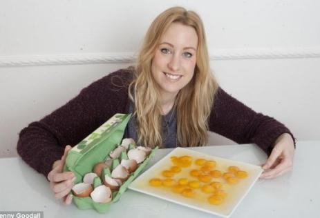 奇聞:國外女子買一打12個雞蛋竟全是雙黃蛋,概率百億分之一