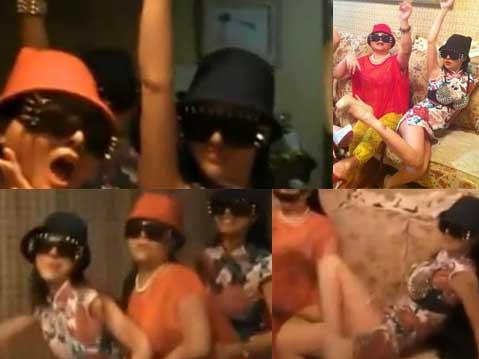 組圖：干露露版江南《style》摸胸部露內(nèi)褲翹大腿，干露露干毛毛母女三人胸罩外穿超自high