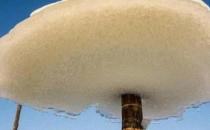 ?俄羅斯干干凈凈的水庫(kù) 一夜之間突然出現(xiàn)“冰蘑菇”